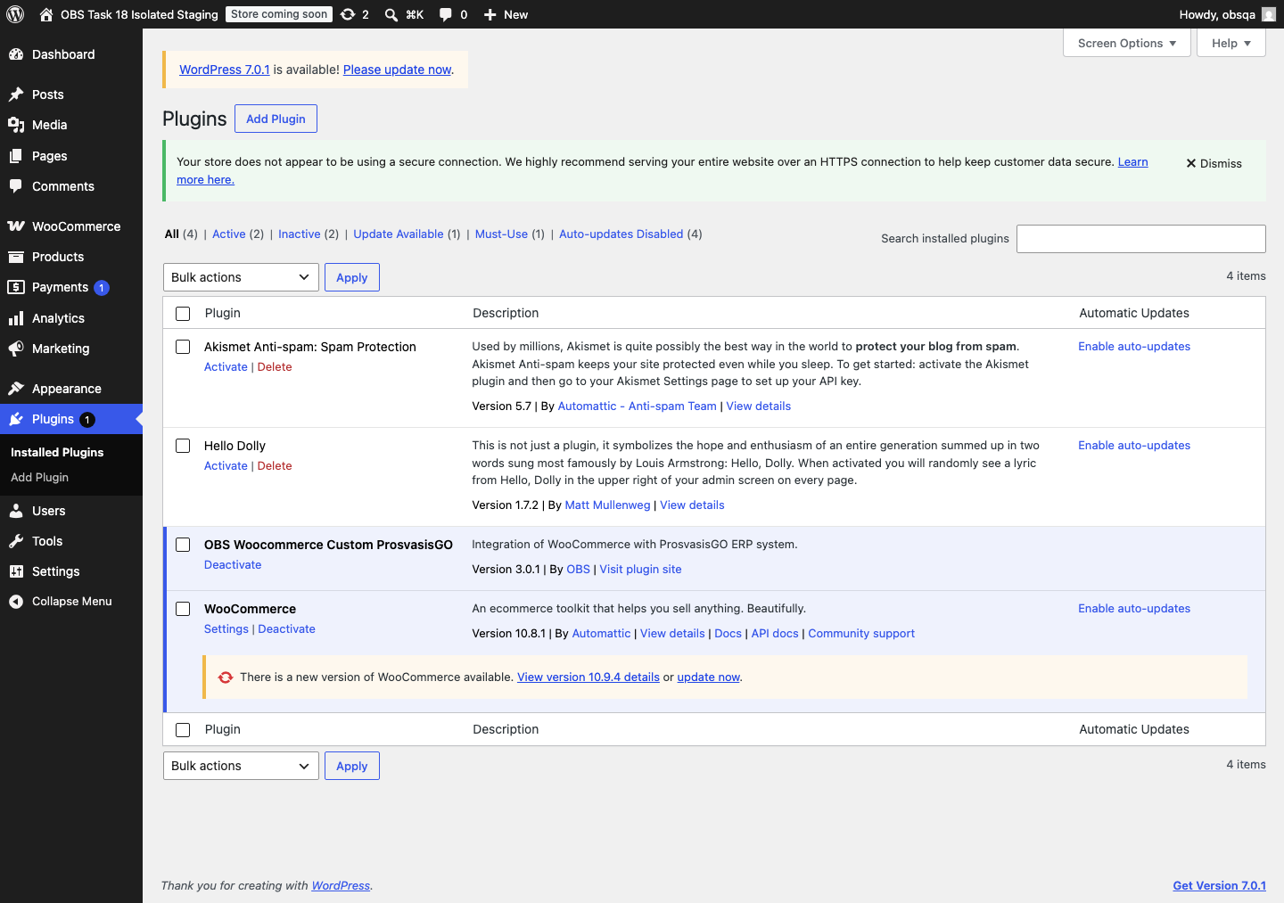 Πραγματικό active-plugin capture από clean isolated WordPress με το exact deterministic ZIP.