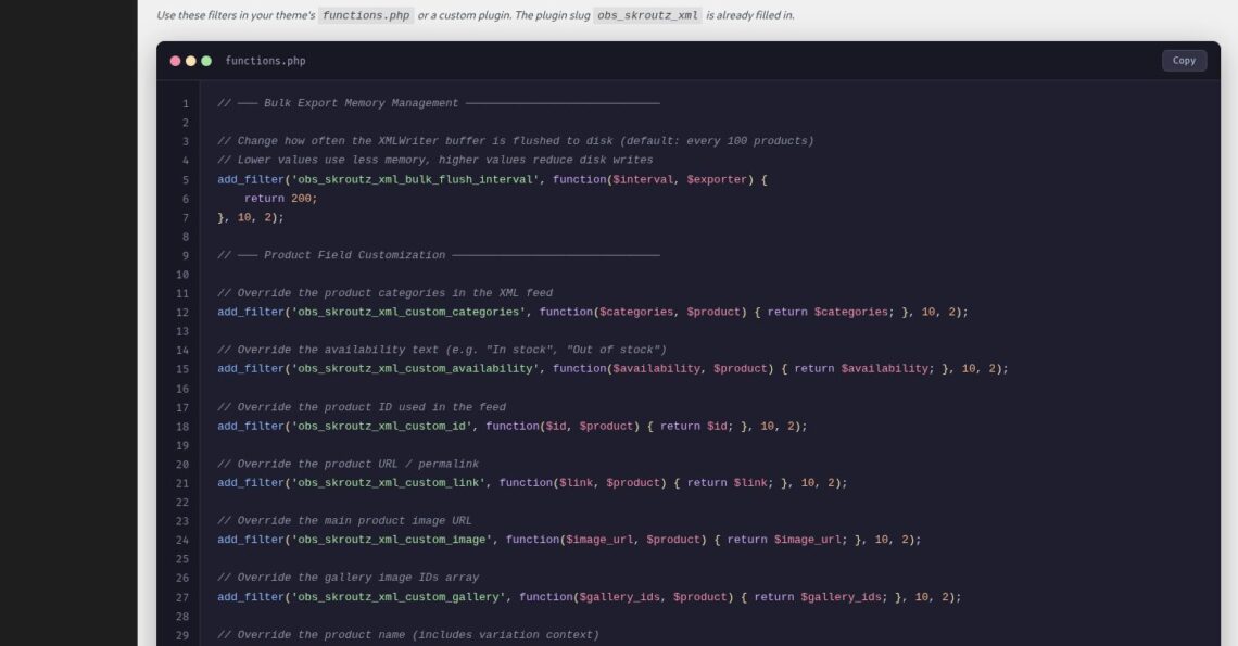 Προχωρημένες ρυθμίσεις XML feed για WooCommerce marketplaces